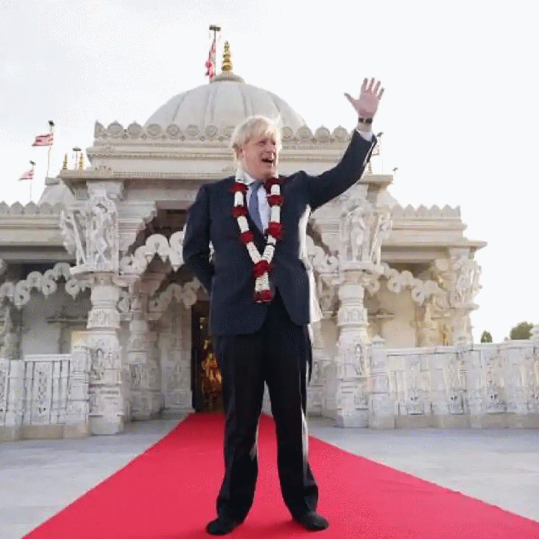 Boris Johnson Joins Priti Patel for Diwali Prayers at London Temple