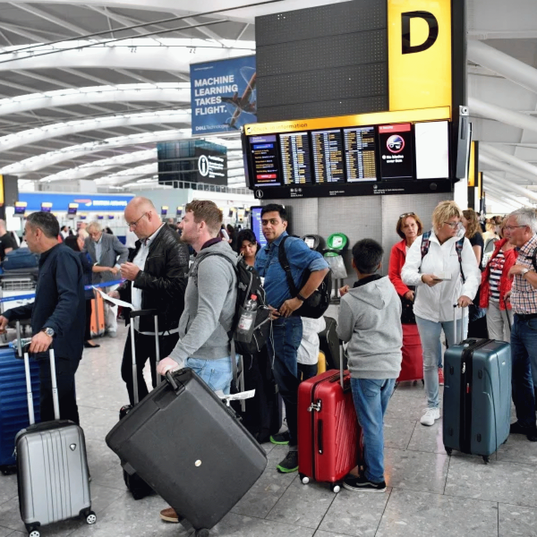 Missed flights queues and delays as 500000 descend on Airport