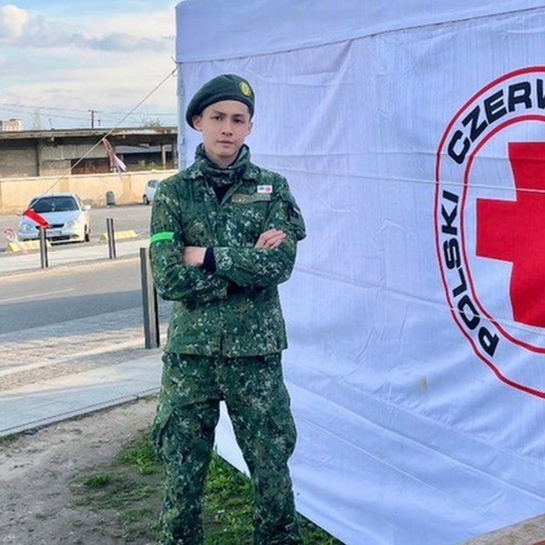 Jack Yao - seen here in Poland - signed up to fight in Ukraine just three days after President Zelensky invited people to join its military