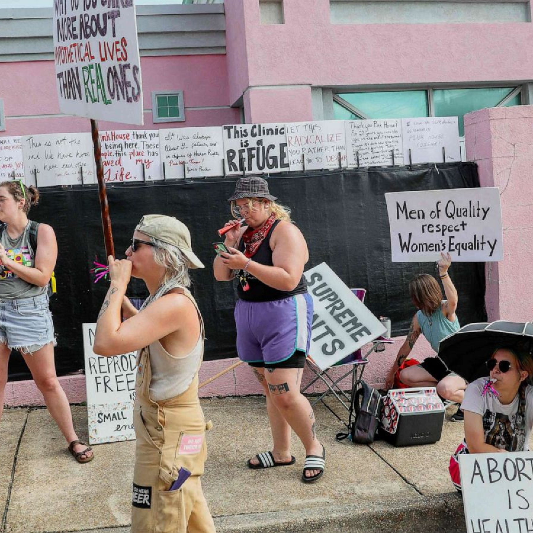 What clinics in southern states where abortion is banned are doing now