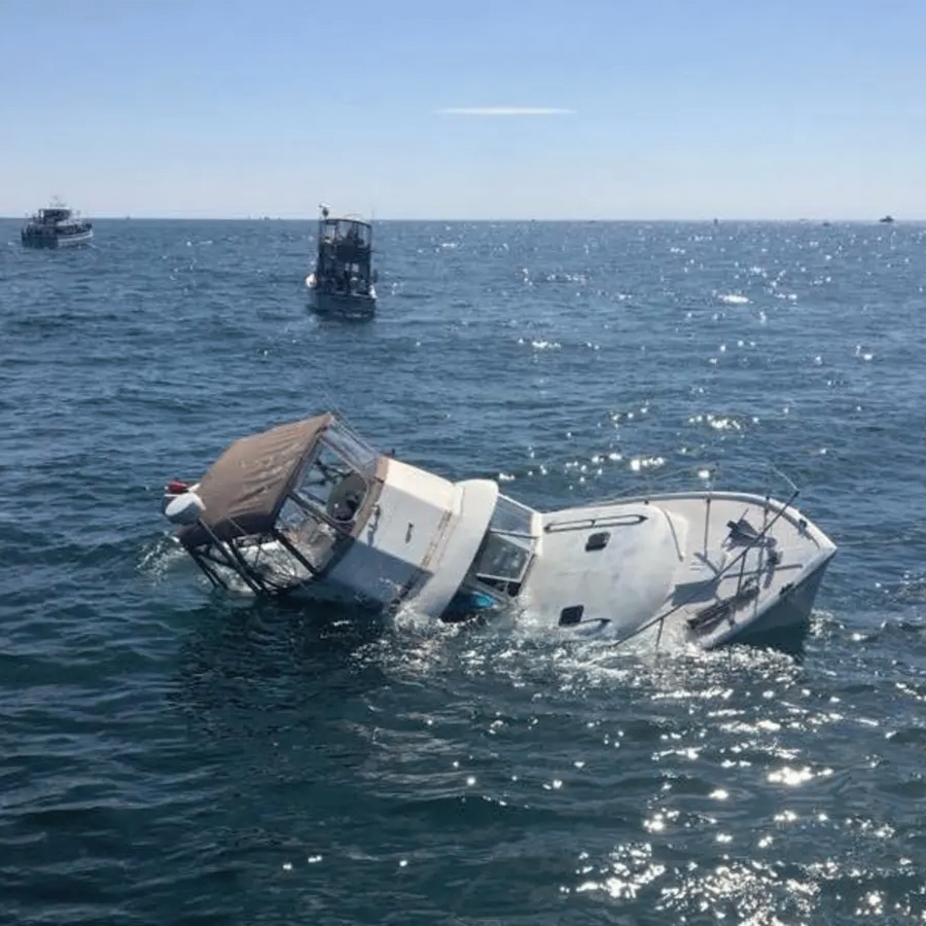 The Coast Guard rescued 9 boaters who fled a sinking vessel off the Florida coast