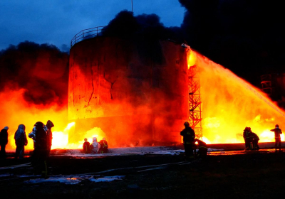 Large fire at oil depot in Russias Bryansk near Ukraine