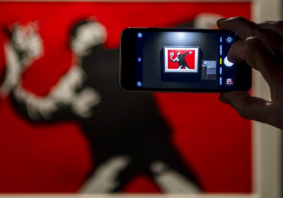 Iconic works by British street artist Banksy on display at Tver City Museum near Moscow