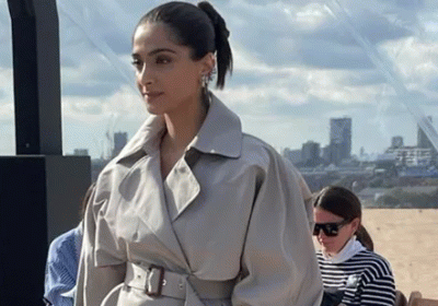 Sonam Kapoor attends Alexander McQueens SS22 in ₹2 lakh oversize trench coat
