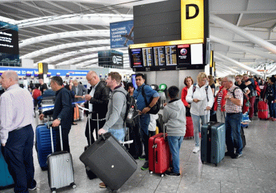 Missed flights queues and delays as 500000 descend on Airport