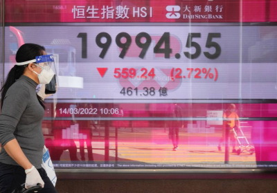Hong Kong shares dive 5.4% as virus shutdown hits Shenzhen