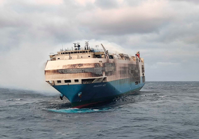 Massive cargo ship carrying electric cars sinks in Atlantic Ocean after fire
