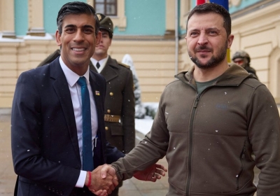 Rishi Sunak meets President Zelensky in Kyiv for the first time as prime minister