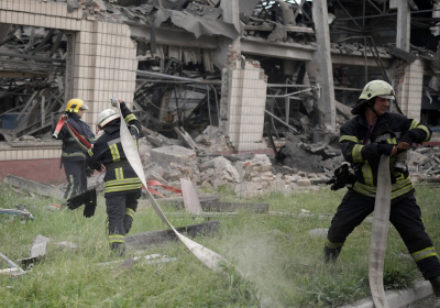 Russia bombed a railcar repair facility in Kyiv