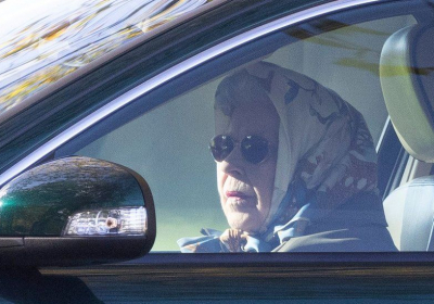 The Queen spotted driving car on Windsor estate