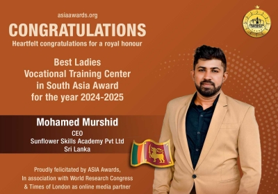 Mohamed Murshid has baggedBest Ladies Vocational Training Center in South Asia