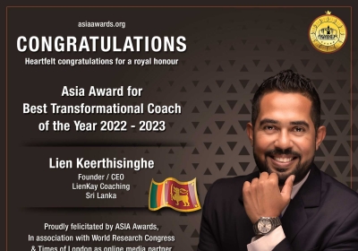 Lien Keerthisinghe has bagged Asia Award for Best Transformational Coach