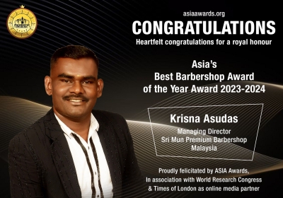  Krisna Asudas Has bagged Asia Best Barbershop Award