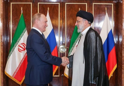 Russian President Vladimir Putin with Iranian President Ebrahim Raisi in July